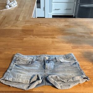 Mavi Light Wash Denim Roll-Cuff Shorts